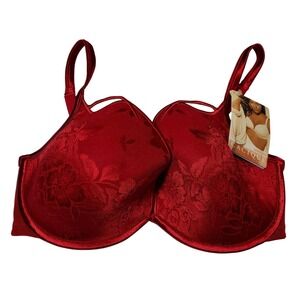 Cacique Sensual Plunge Red Jacquard Bra‎ NWT Plunge Underwire 38DD